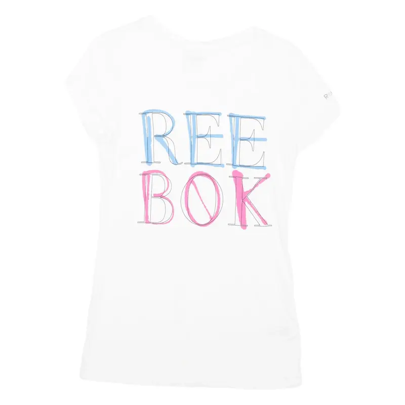 REEBOK Womens T-Shirt White Crew Neck S