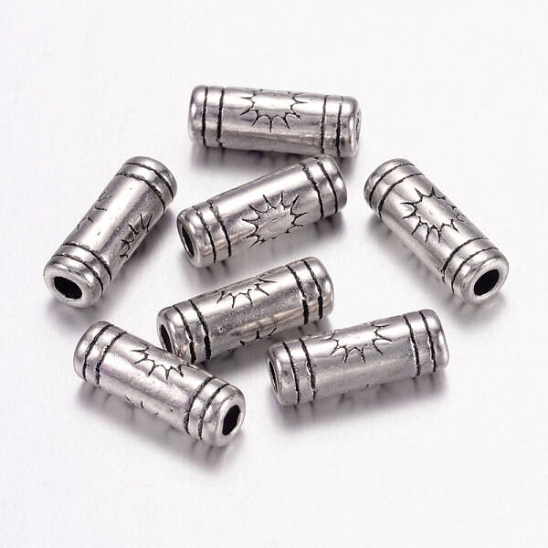 Tibetan Style Alloy Tube Beads