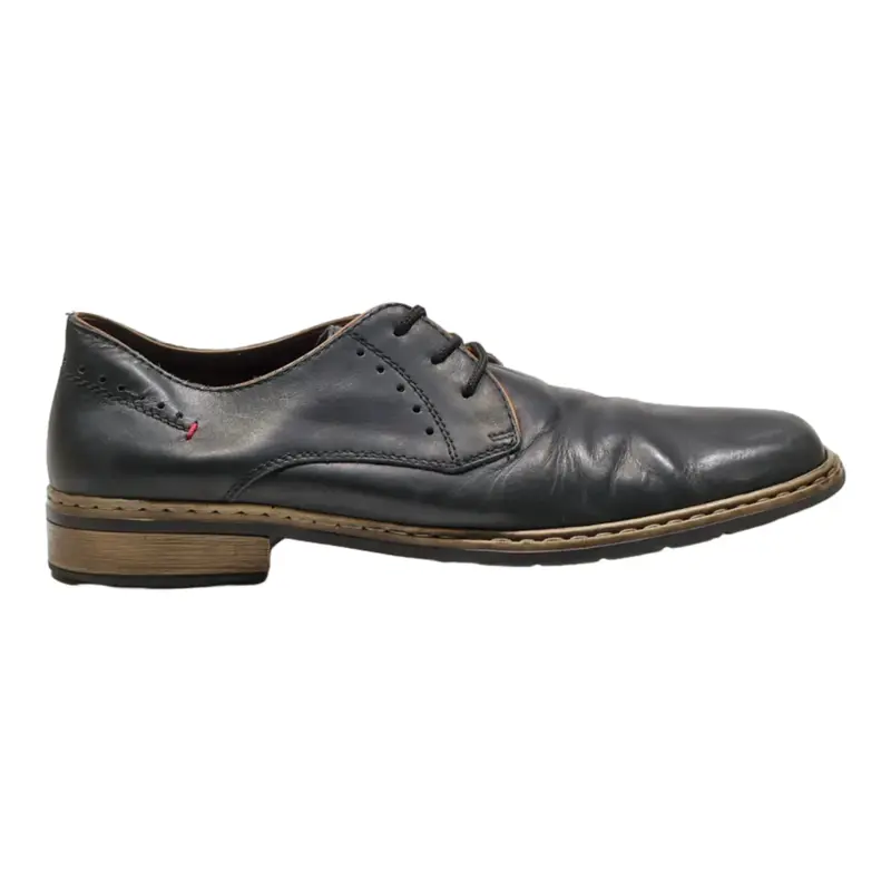 RIEKER Brogue Shoes Black Leather Mens UK 10.5