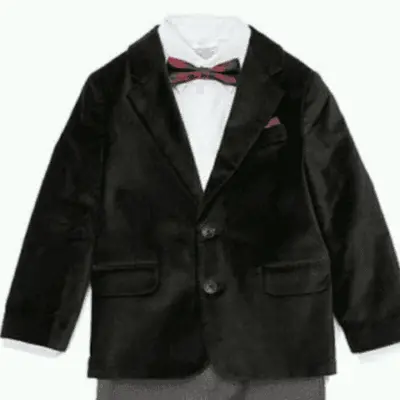 Boys Black Velvet Blazer