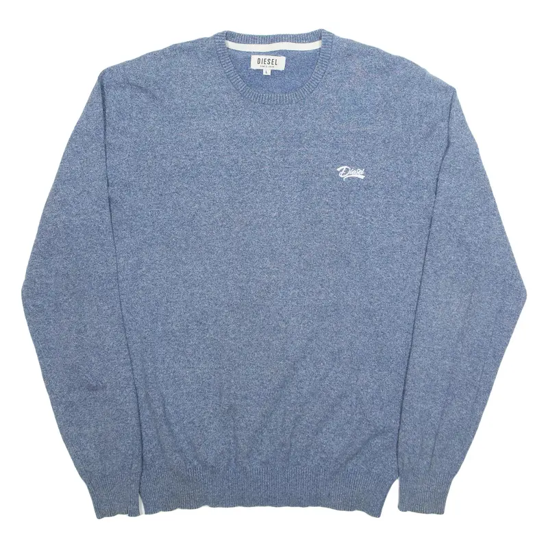 DIESEL Mens Jumper Blue V-Neck Tight Knit L