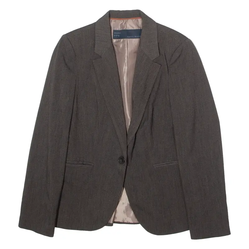 ZARA BASIC Womens Blazer Jacket Brown L