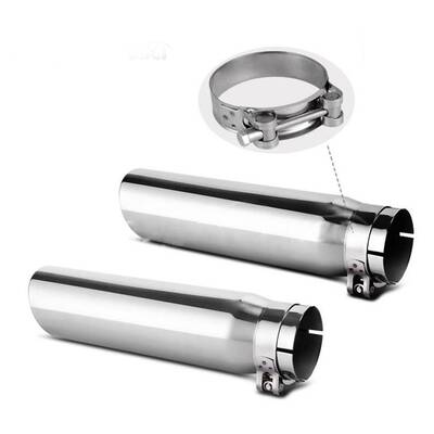 YITAMOTOR® 2pcs 2.5 Inch Inlet Chrome Exhaust Tip Universal Stainless Steel Exhaust Tailpipe Tip, Bolt on / Clamp On Design