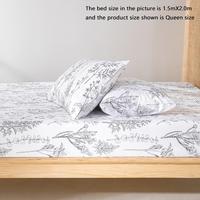 Floral Print Fitted Sheet & 2counts Pillowcase, 1 Set Boho Elastic Bedding Set, Bedroom Bedsheet Accessories, Bedroom Gadgets...
