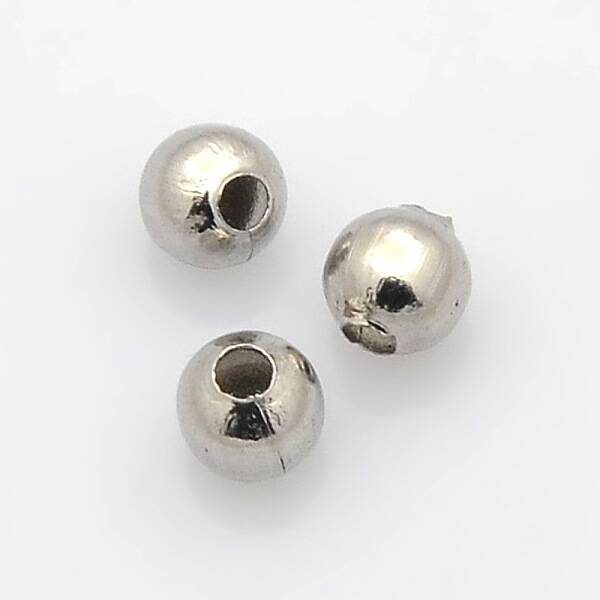 Tarnish Resistant Round 316 Surgical Stainless Steel Spacer Beads