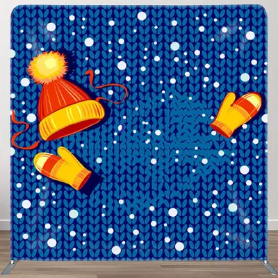 Aperturee Blue Textile Texture Snow Fabric Winter Backdrop Cover - Aperturee