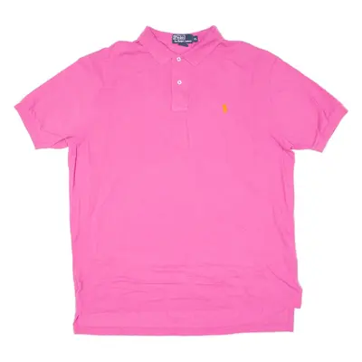 POLO RALPH LAUREN Polo Shirt Pink Short Sleeve Mens XL