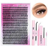 Eyelash Extension Kit 320Pcs, Eyelash Tufts Eyelash Extension Kit - D Curl 9-16mm Mix 40D Single Eyelash Kit, DIY Personal Ey...