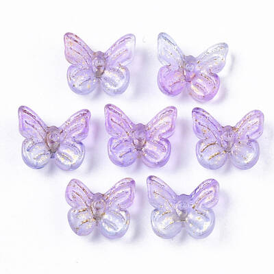 Two Tone Transparent Spray Painted Glass Charms