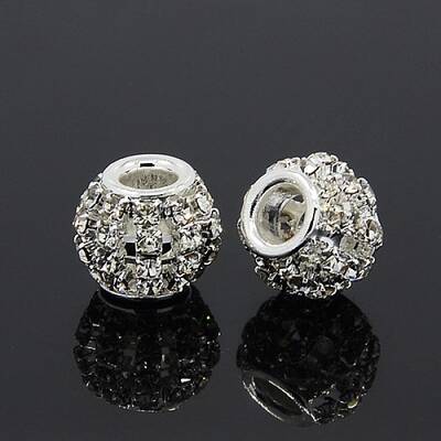 Brass Rhinestone European Beads