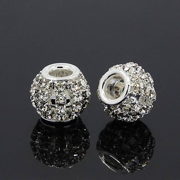 Brass Rhinestone European Beads