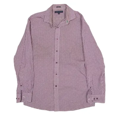TOMMY HILFIGER Slim Fit Shirt Purple Gingham Long Sleeve Mens M