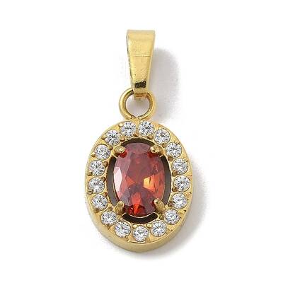 Ion Plating(IP) 304 Stainless Steel Micro Pave Cubic Zirconia Pendants