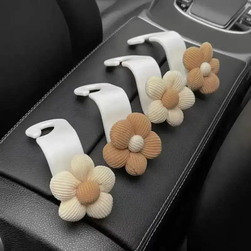 Cute Flower Design Car Seat Back Hook, Cut Flower Car Hook, Multifunctional Car Seat Back Hanger, Universal Cute Car Accessor...