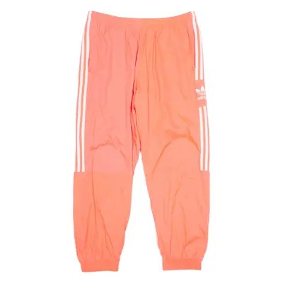 ADIDAS ORIGINALS Mesh Lined Neon Mens Track Pants Orange Tapered XL W35 L31