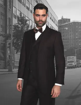 Slim Fit Design  Elegant Men's 3 Piece 100% Wool Suit