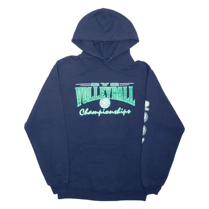 JERZEES CYC Volleyball Championships USA Hoodie Blue Pullover Mens M