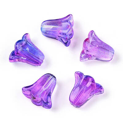 Spray Painted Transparent Glass Beads