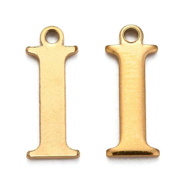 Ion Plating(IP) 304 Stainless Steel Alphabet Charms