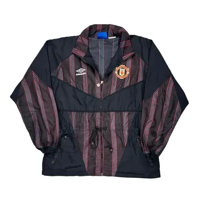 1996-97 Manchester United Umbro Football Jacket - XL Black Polyester