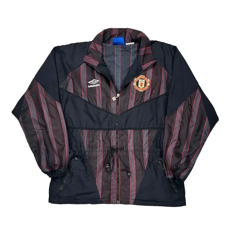 1996-97 Manchester United Umbro Football Jacket - XL Black Polyester