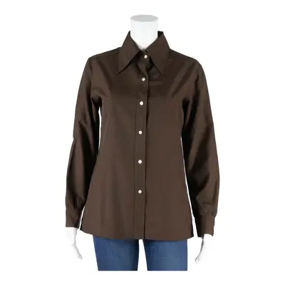 EVAN PICONE Button-Up Brown Collared Long Sleeve Womens S
