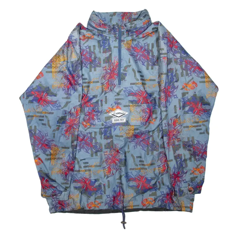 Mens Pullover Jacket Blue Crazy Pattern XL