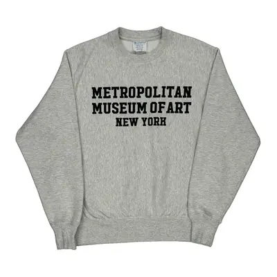 Metropolitan Museum Of Art Champion Graphic Sweatshirt - Medium Grey Cotton Blend | Size: medium