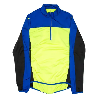 CRANE Cycling Mens Jersey Blue Long Sleeve 1/4 Zip S