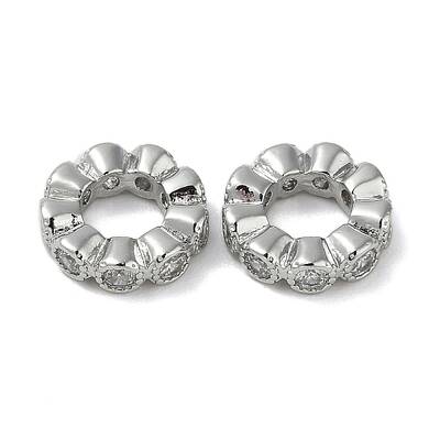 Brass Clear Cubic Zirconia Linking Rings