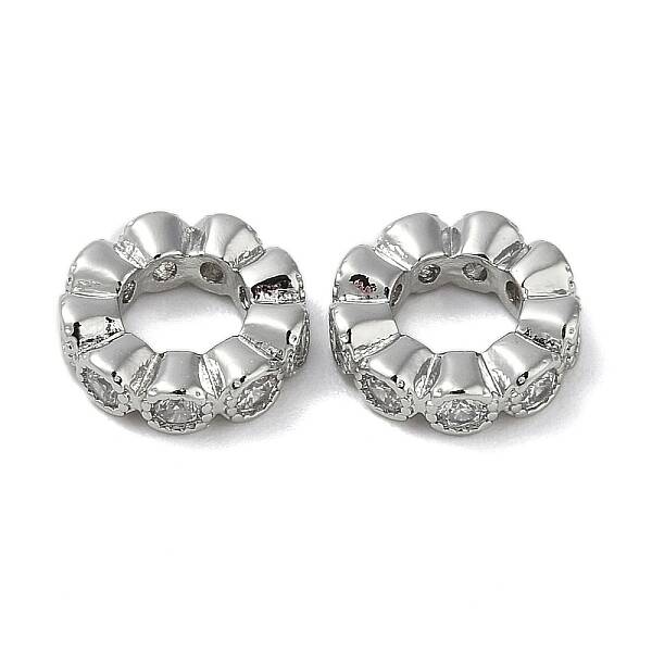 Brass Clear Cubic Zirconia Linking Rings
