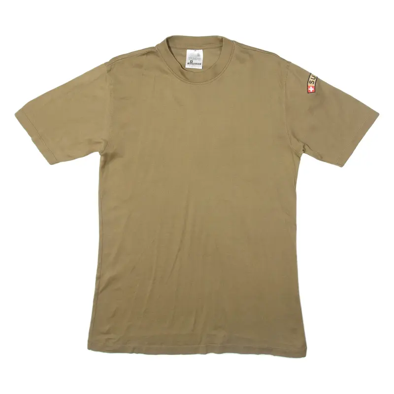SUISSE MILITARY Mens T-Shirt Brown Crew Neck M
