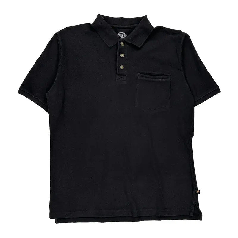 Dickies Polo Shirt - Large Black Cotton