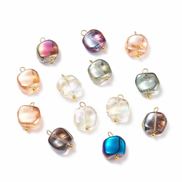 Electroplate Glass Beads Pendants