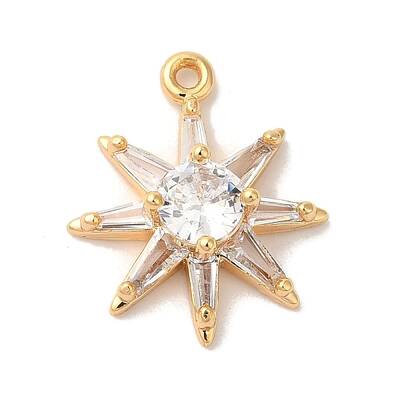 Brass Micro Pave Clear Cubic Zirconia Pendants