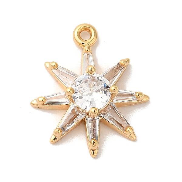 Brass Micro Pave Clear Cubic Zirconia Pendants