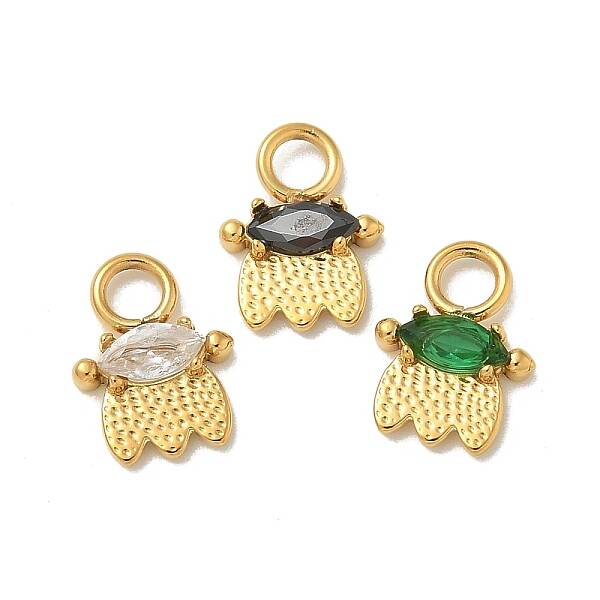Ion Plating(IP) 304 Stainless Steel with Rhinestone Charms