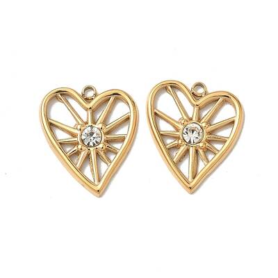 304 Stainless Steel Rhinestone Pendants