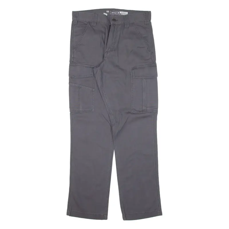 CARHARTT IRR Cargo Workwear Mens Trousers Grey Relaxed Straight W30 L32