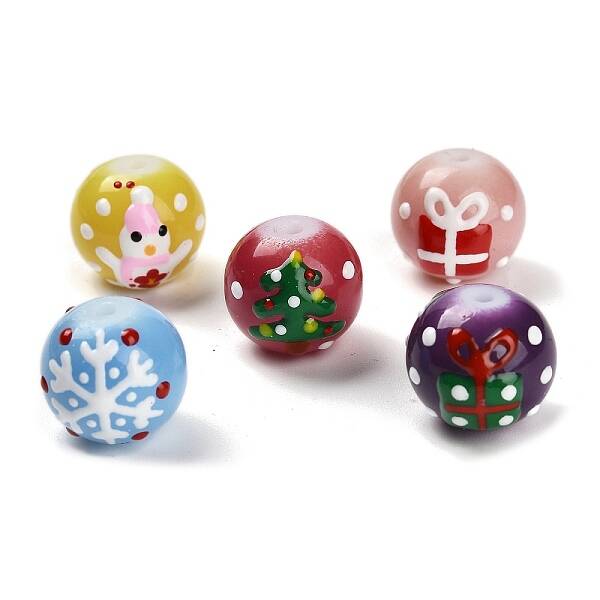 Christmas Theme Handmade Lampwork Beads