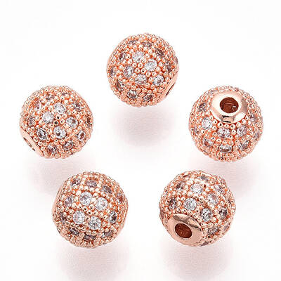 Rack Plating Brass Cubic Zirconia Beads