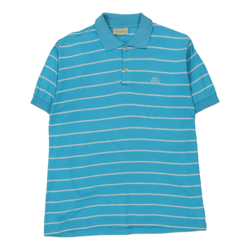 Kappa Striped Polo Shirt - Medium Blue Cotton