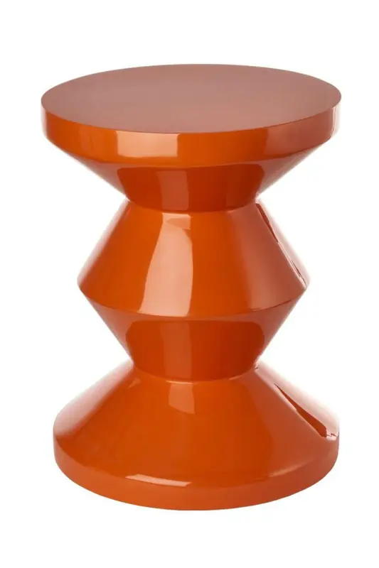 Orange Lacquered Accent Stool | Pols Potten Zig Zag