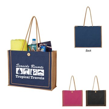 25 Customized Paradise Jute Tote Bag - Natural Fiber & Azo-Free
