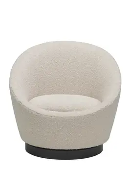 White Bouclé Swivel Occasional Chair | Liang & Eimil Ekte