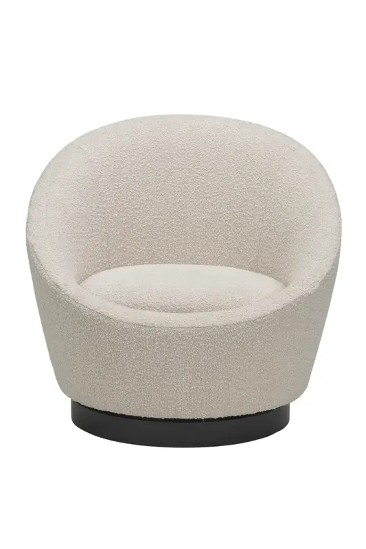 White Bouclé Swivel Occasional Chair | Liang & Eimil Ekte