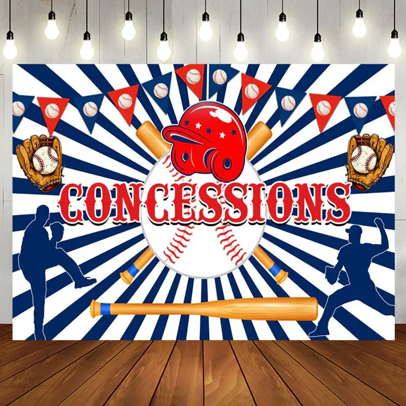 Aperturee Vibrant Baseball Concessions Player Dynamic Backdrop