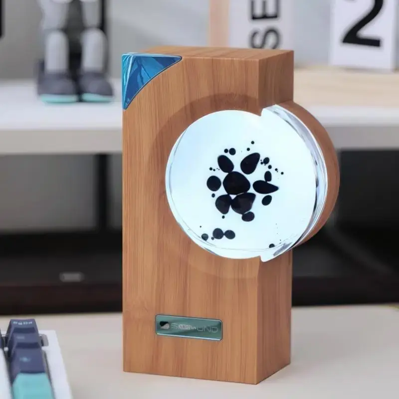 Wooden Base Ferrofluid Music Rhythm Lamp, 1 Count Creative Desktop Ornament Lamp, Novel and Interesting Desktop Decorative Li...