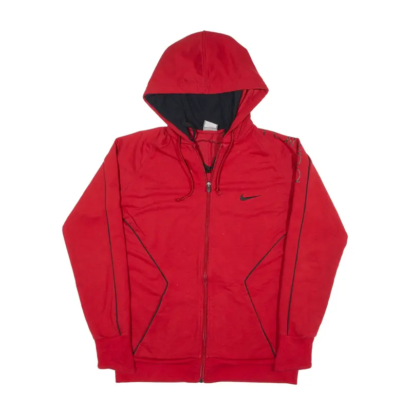 NIKE Hoodie Red Full Zip Boys L