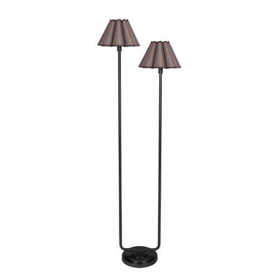 Polly Floor Lamp (Blackened Brass with Umber Scalloped Shade)